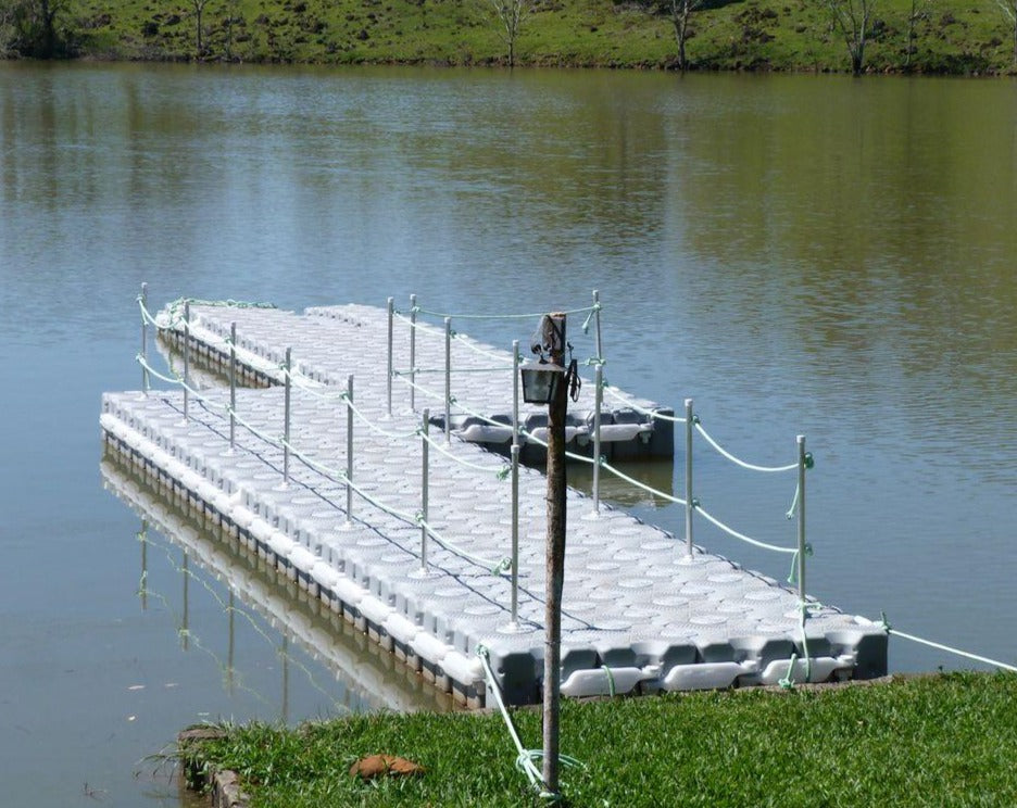 custom handrail on floating dock